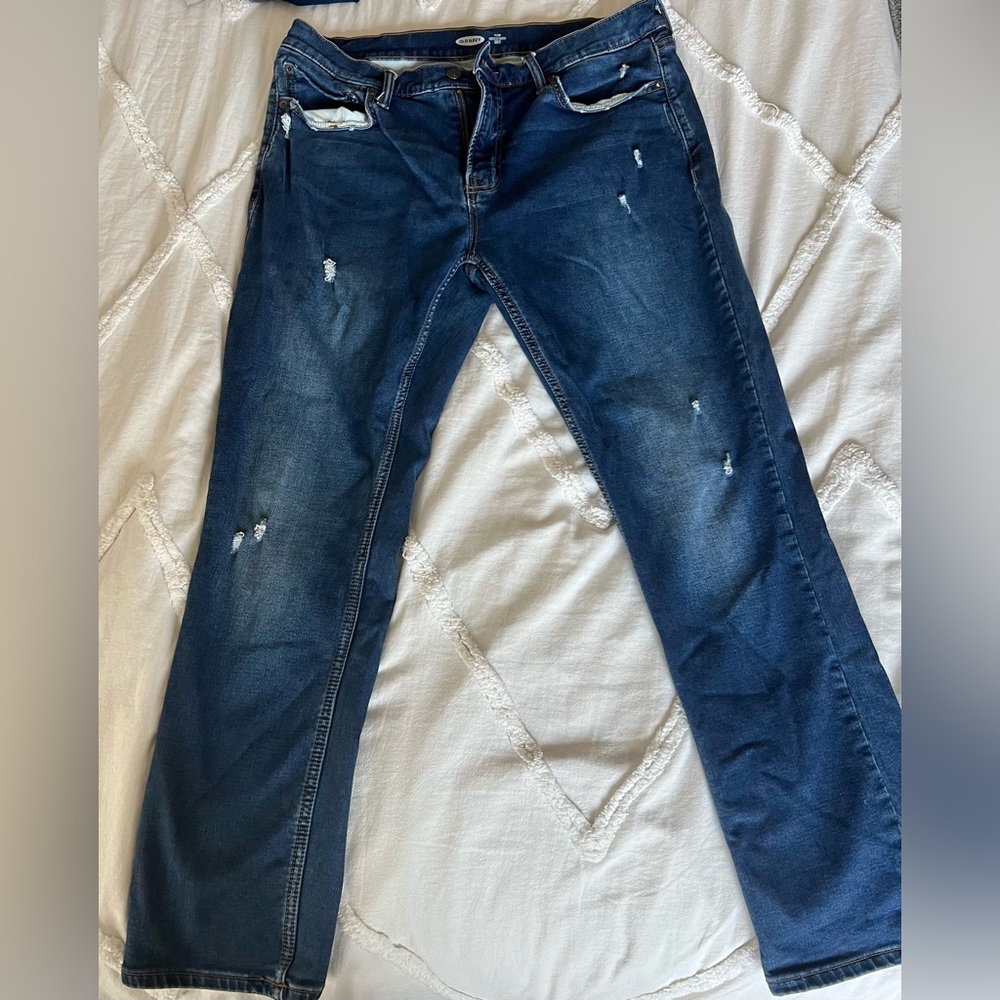 Old Navy distressed slim jeans